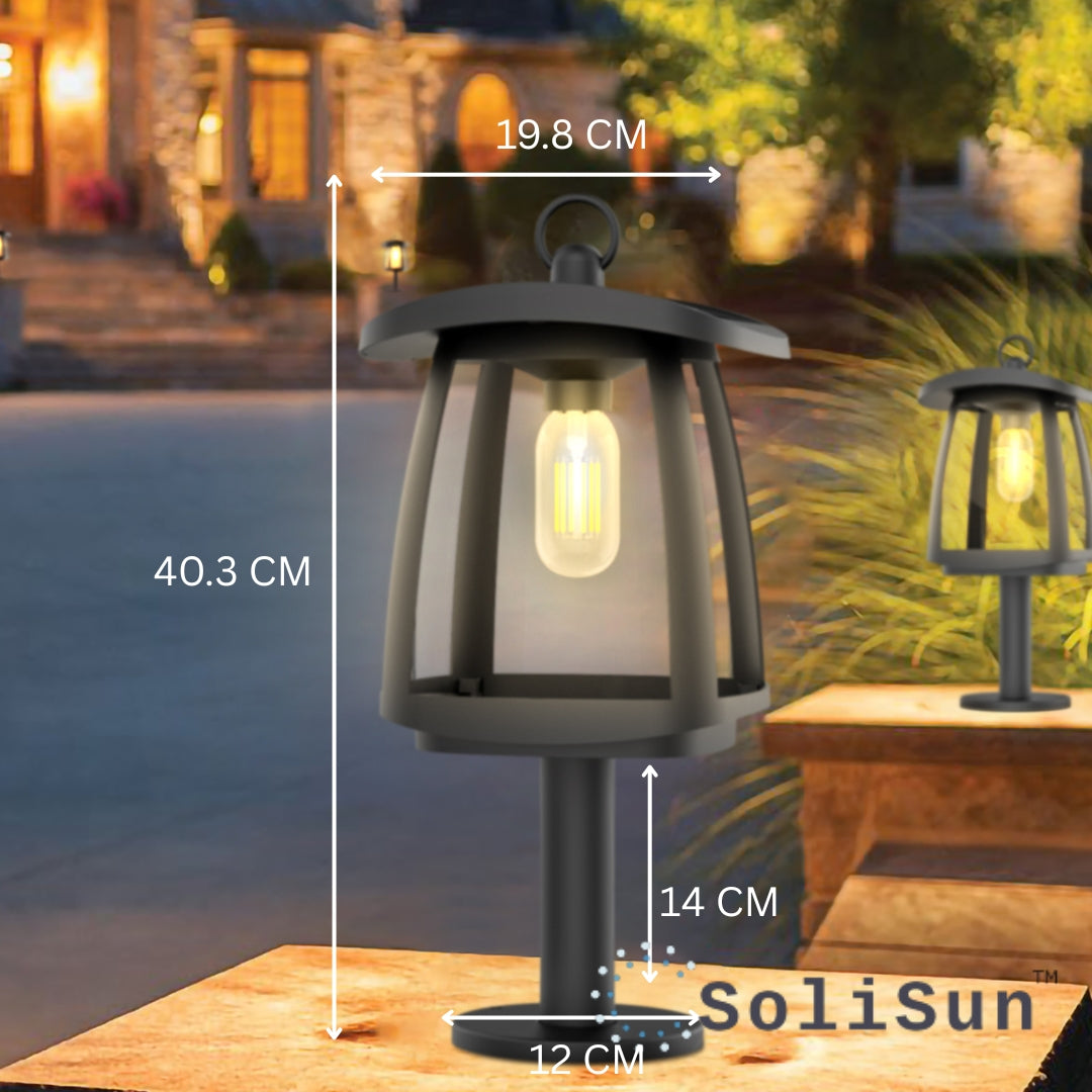 solar pillar light dimensions detail