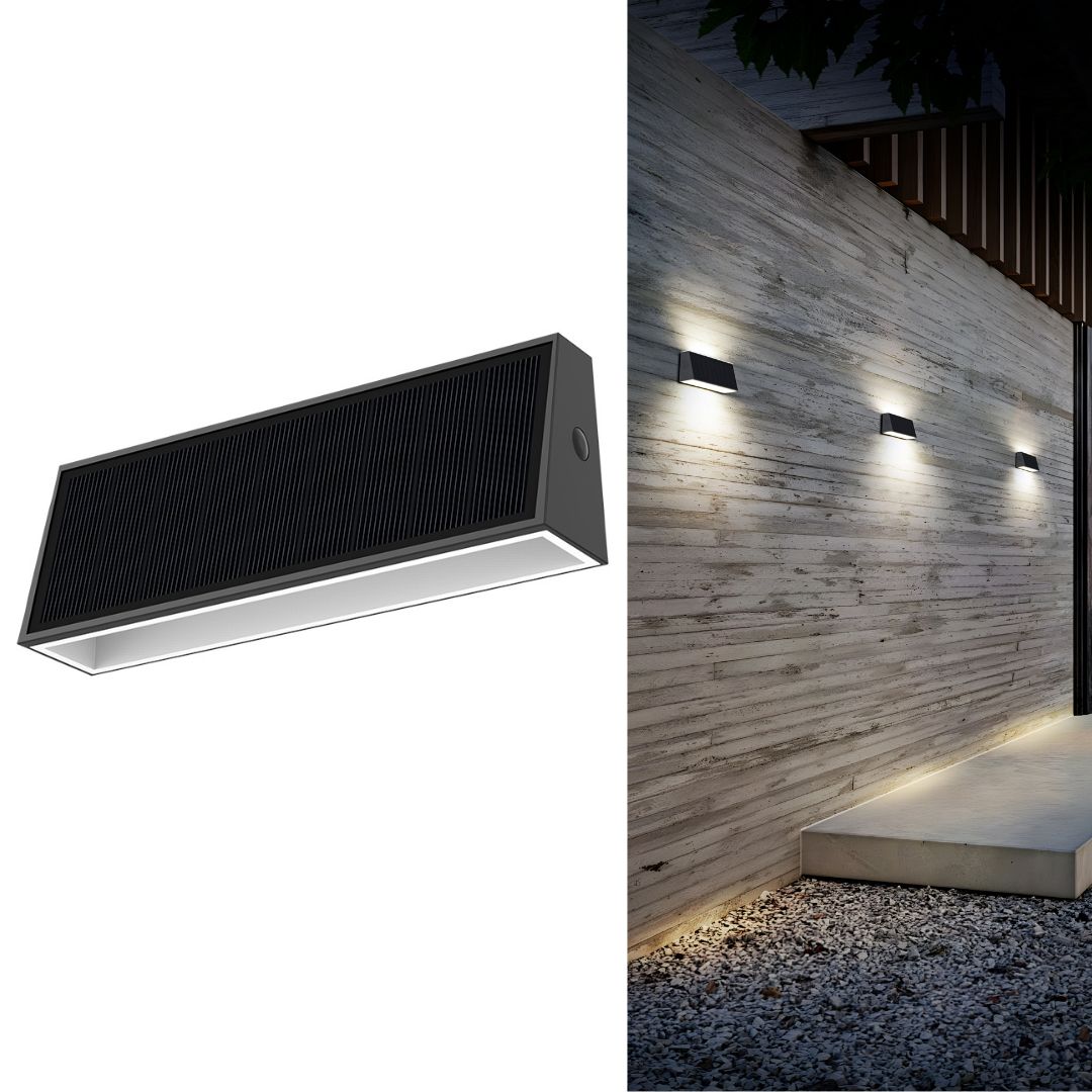 Solar Up Down Wall Light with 4000 kelvin colour and 2000 mAh battery