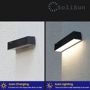 solar wall washer light mounted on a wall