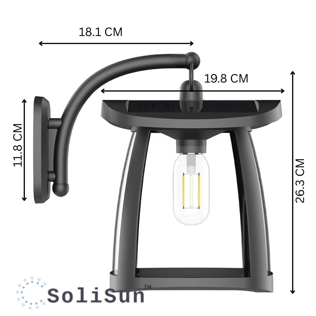 solar retro wall light dimensions