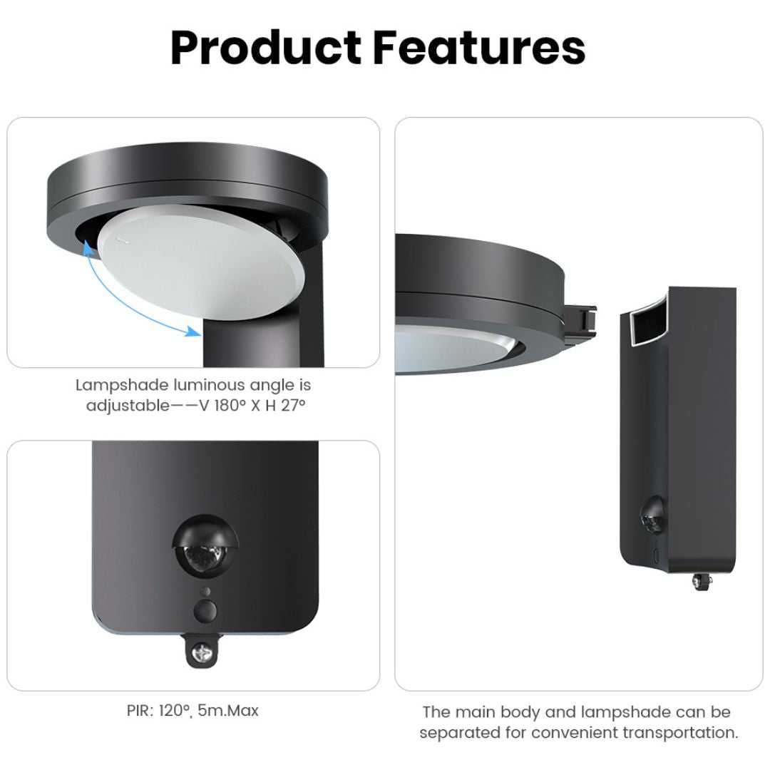 solar wall light product features
