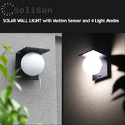 solar motion sensor light for outdoor wall