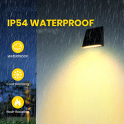 Outdoor wall light fixture with waterproof feature highlighted on a dark background